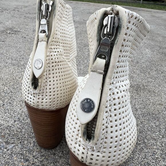 RAG & BONE Newbury Ankle Booties White Perforated Leather - Picture 4 of 11